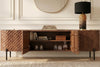 TV Stand Adlon 200cm Mango Wood Brown 3D Effect