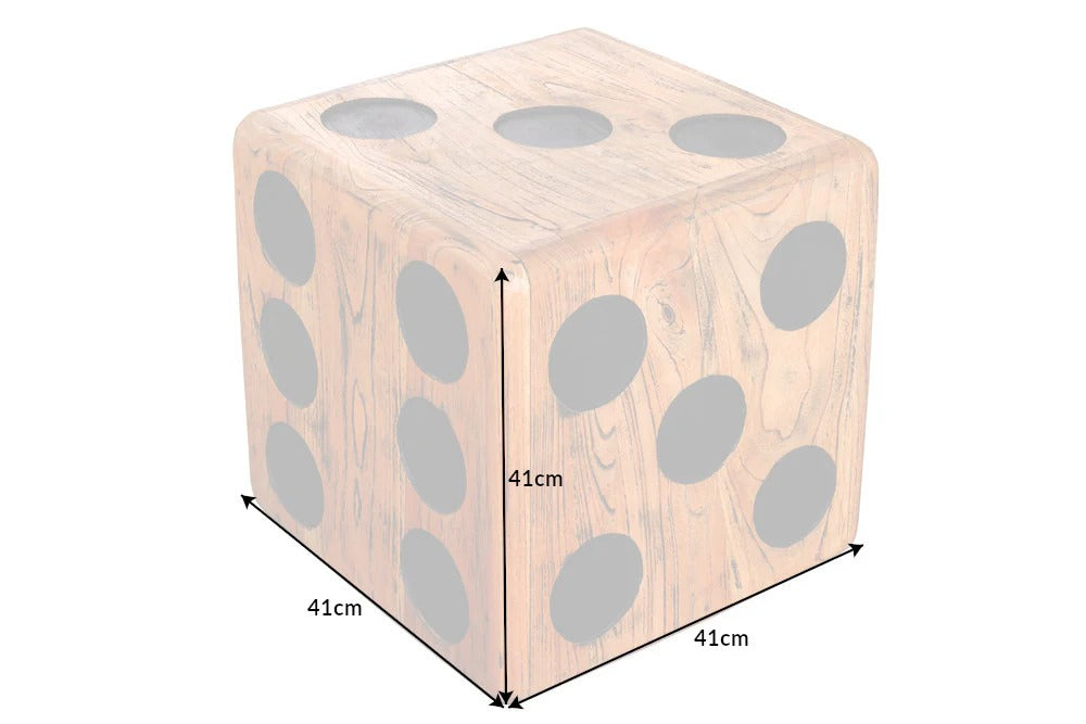 Side Table Cube 41cm Mindi Wood Natural