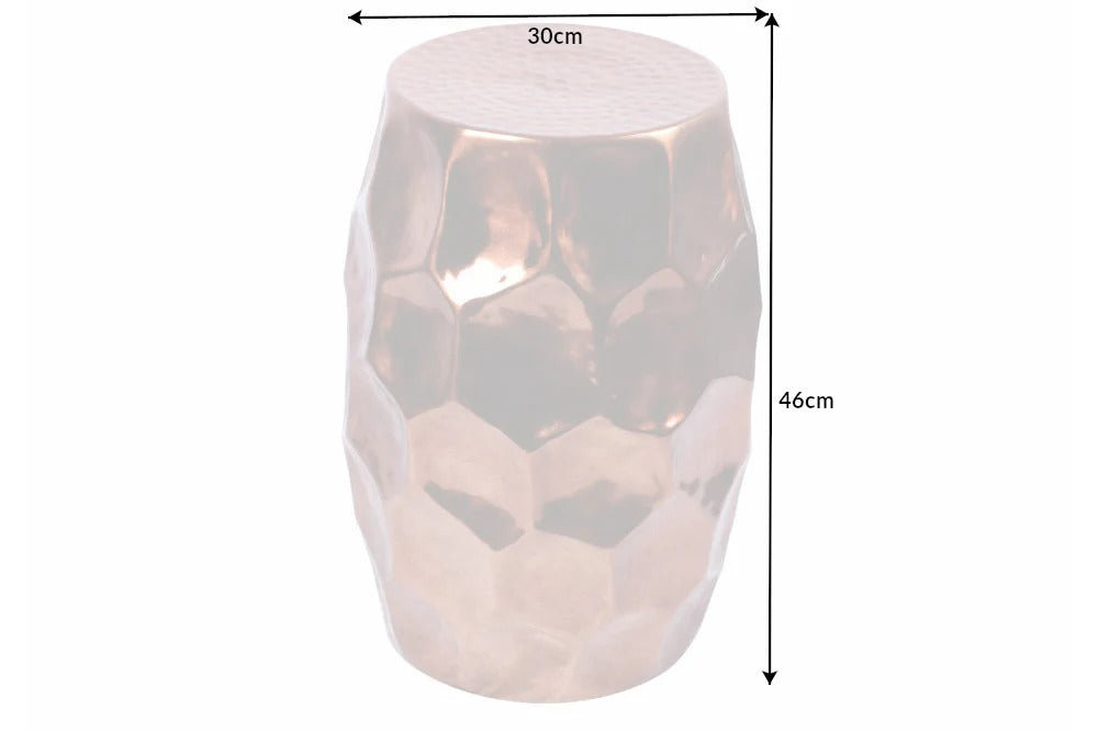 Round Side Table Organic Orient 46cm Metal Copper