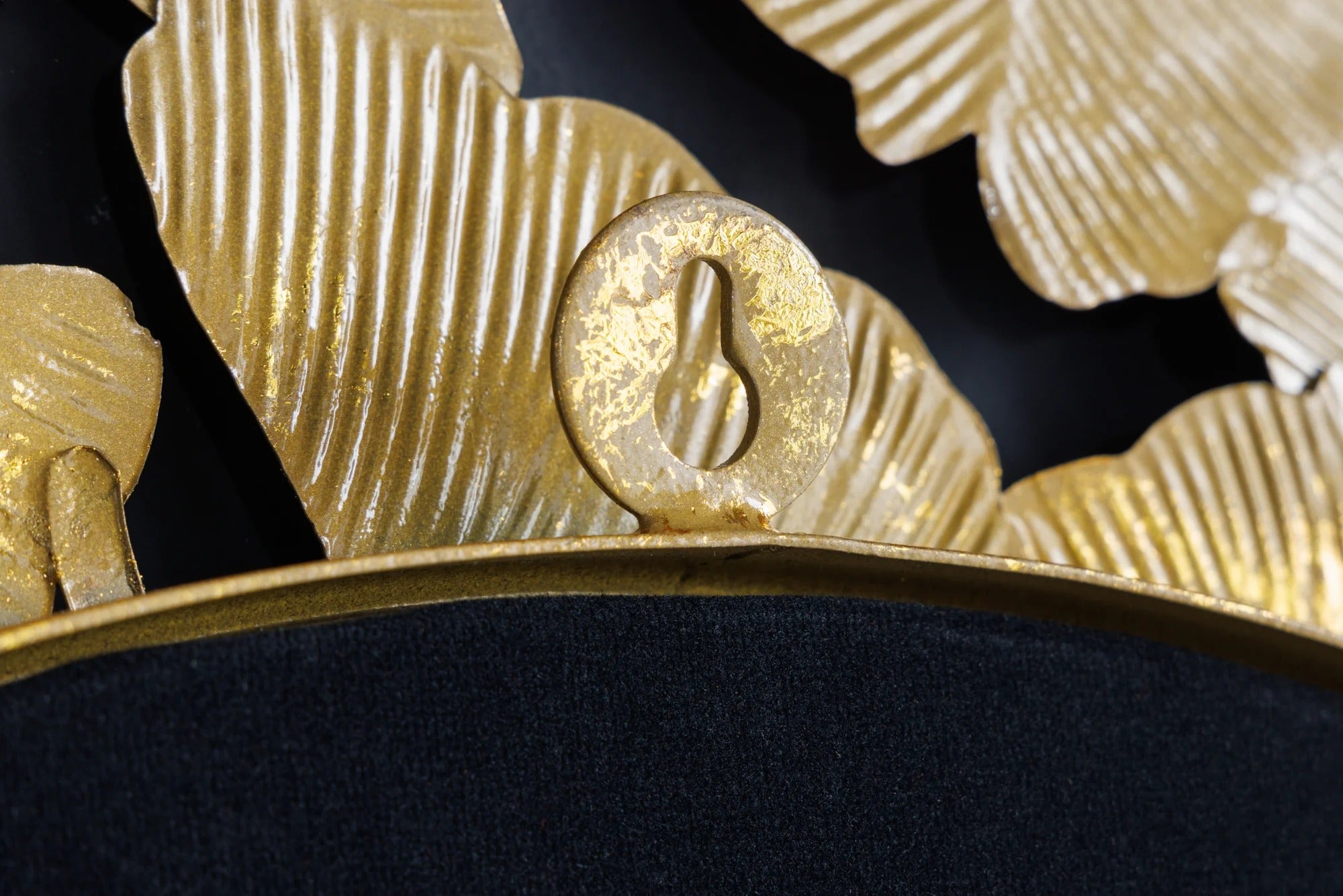 Mirror Ginkgo Leaves 68cm Metal Gold