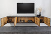 Floating TV Stand Fossil 200cm Mango Wood Black