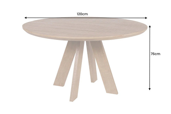 Round Dining Table Art Wood 120cm Mango Wood Brown