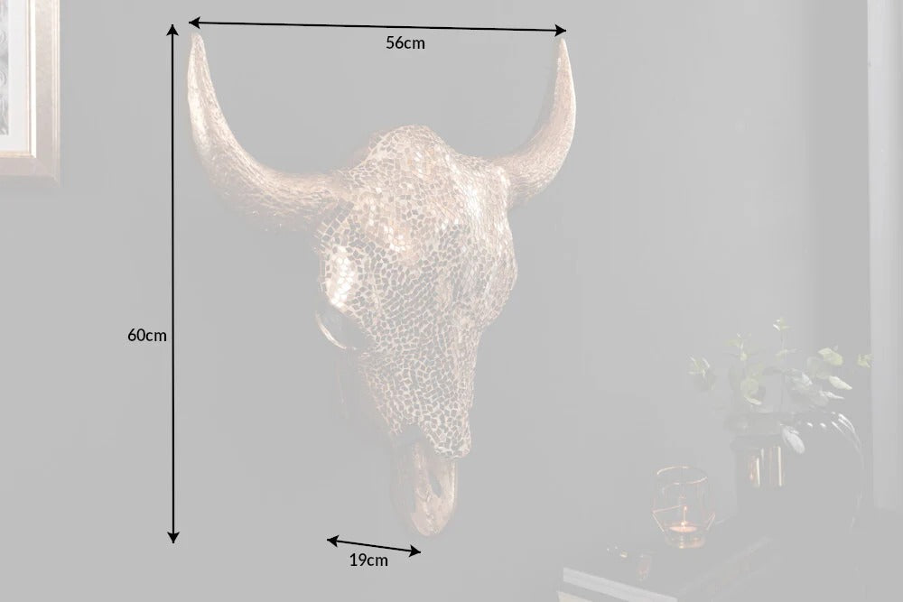 Decorative Skull Matador 56cm Metal Gold