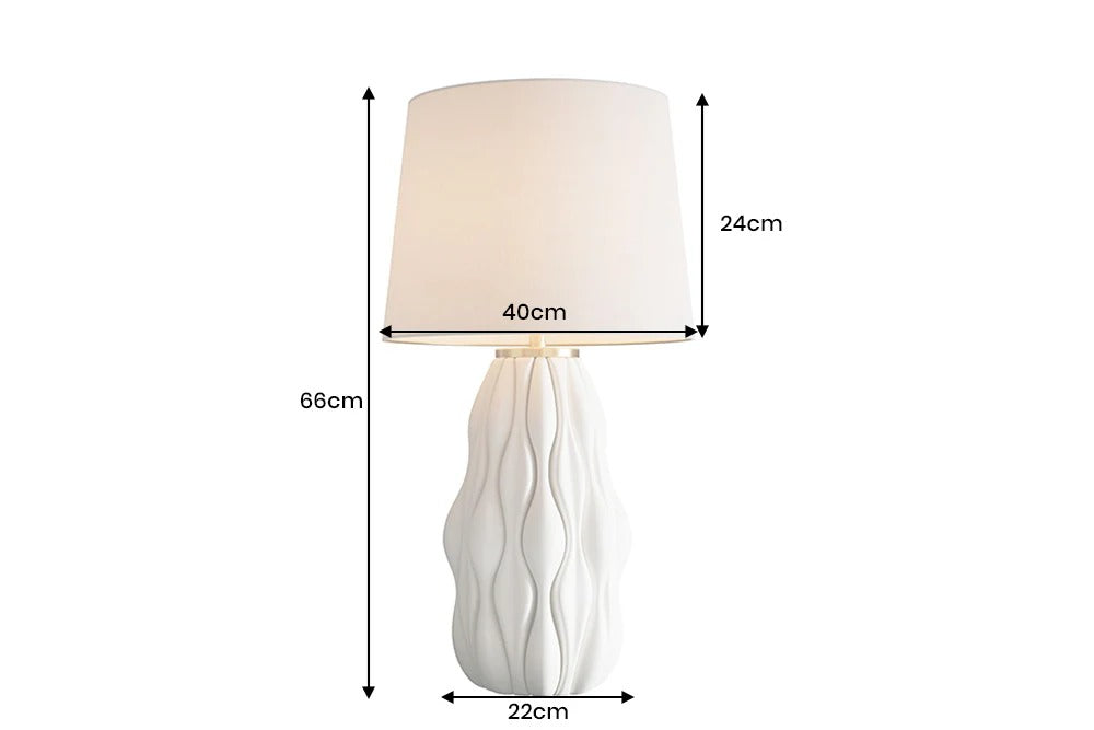 Table Lamp Elegancia 66cm Ceramic White