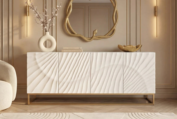 Sideboard Fossil 177cm Mango Wood White
