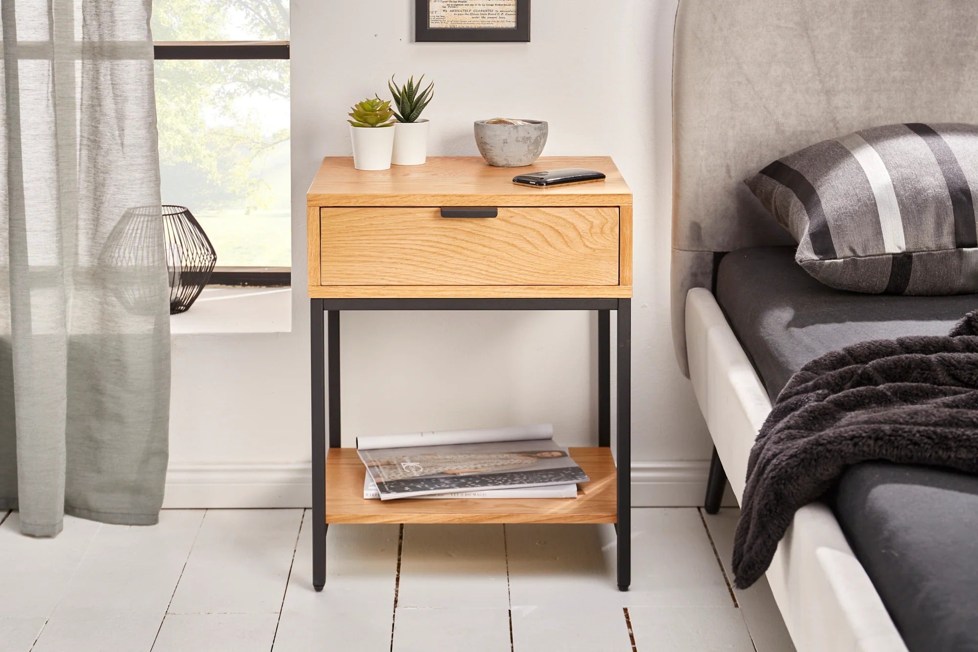Side Table Elements 50cm Oak Look Natural