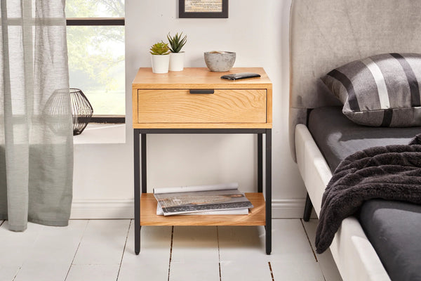 Side Table Elements 50cm Oak Look Natural