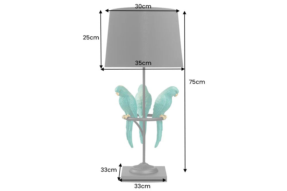 Table Lamp Wildlife 75cm Green Parrots