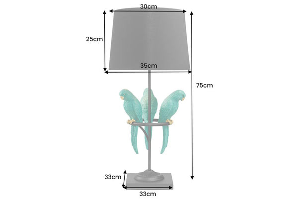 Table Lamp Wildlife 75cm Green Parrots