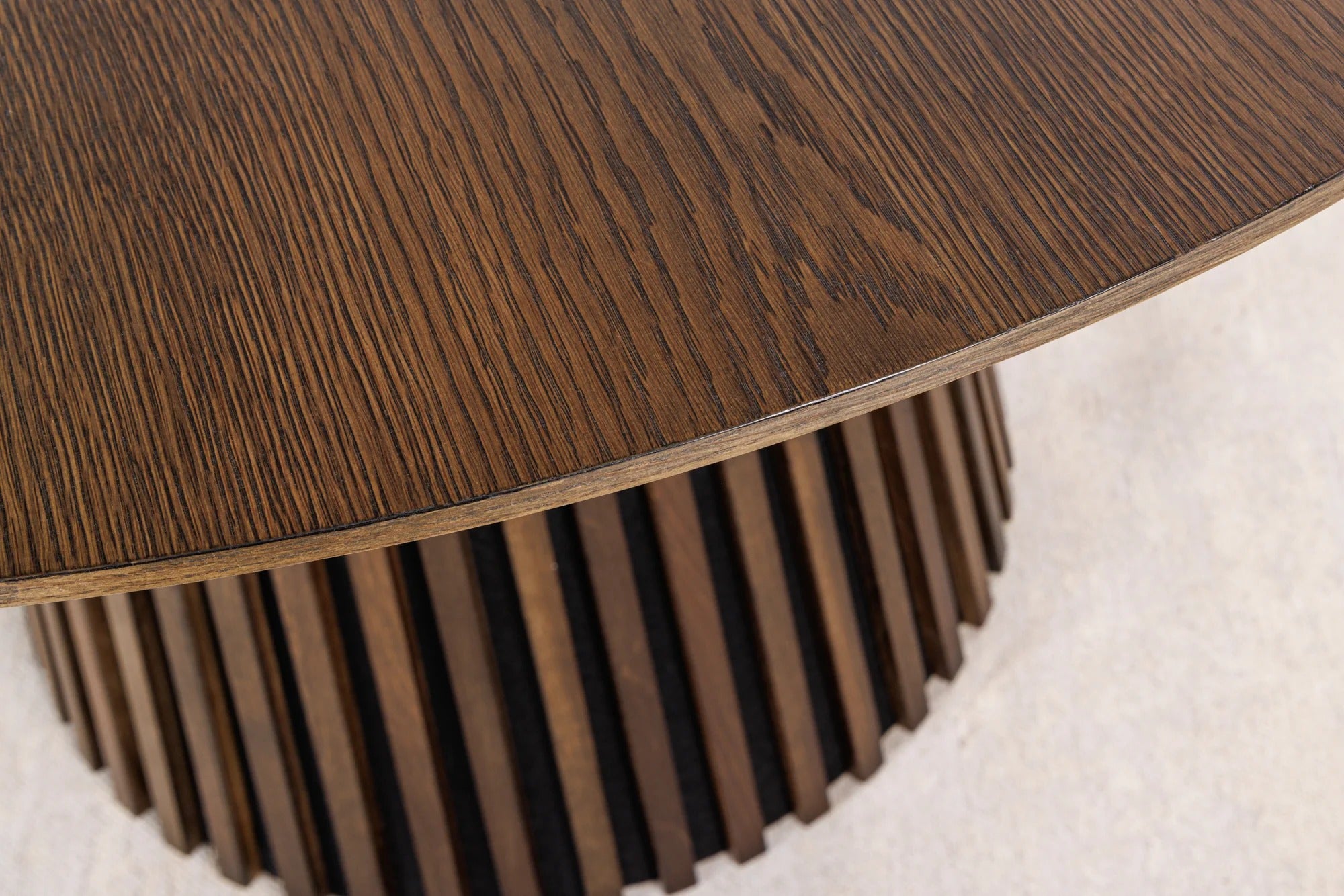 Round Dining Table Yoko 140cm Oak Wood Brown