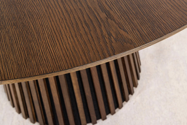 Round Dining Table Yoko 140cm Oak Wood Brown