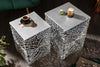 Set Of 2 Side Tables Ambrosia 40cm/45cm Metal Silver