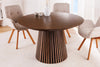 Round Extendable Dining Table Yoko 120-160-200cm Oak Wood Brown