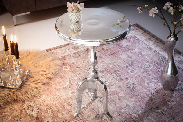 Round Side Table Jardin 55cm Metal Chrome