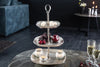 Three Tier Cake Stand Orient 44cm Vintage Metal Silver