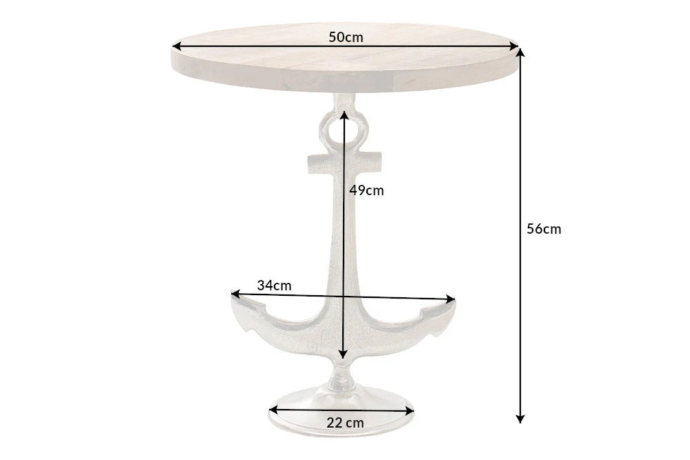 Round Side Table Captain 56cm Mango Wood Natural
