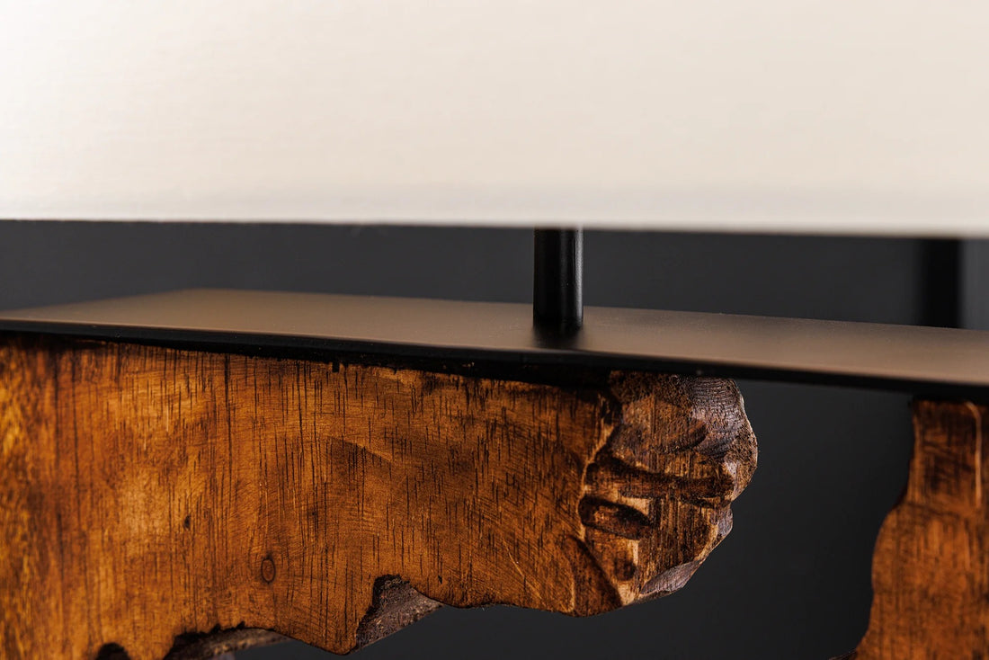 Table Lamp Designed By Nature 58cm Rain Tree Wood Natural