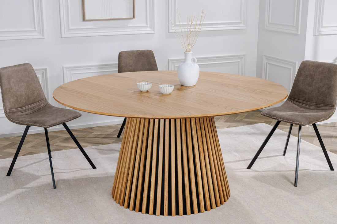 Round Dining Table Yoko 120cm Oak Wood Natural