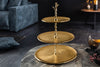 Three Tier Cake Stand Abstract 48cm Metal Gold