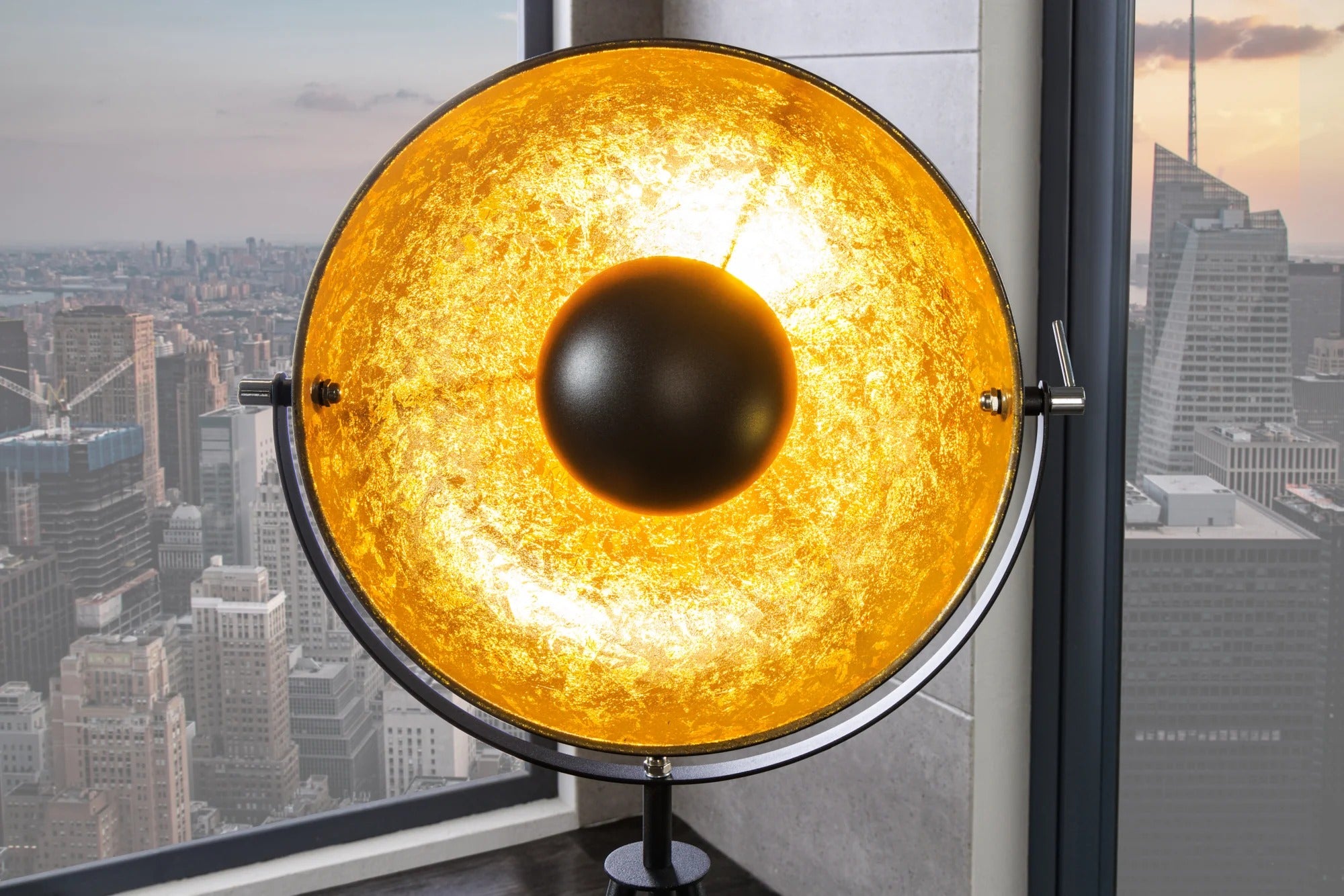 Floor Lamp Studio 146cm Metal Black Gold