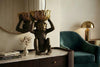 Decoration Figure Monkey 48cm Polyresin Black Gold