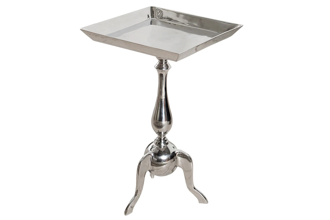 Square Side Table Jardin 55cm Metal Silver