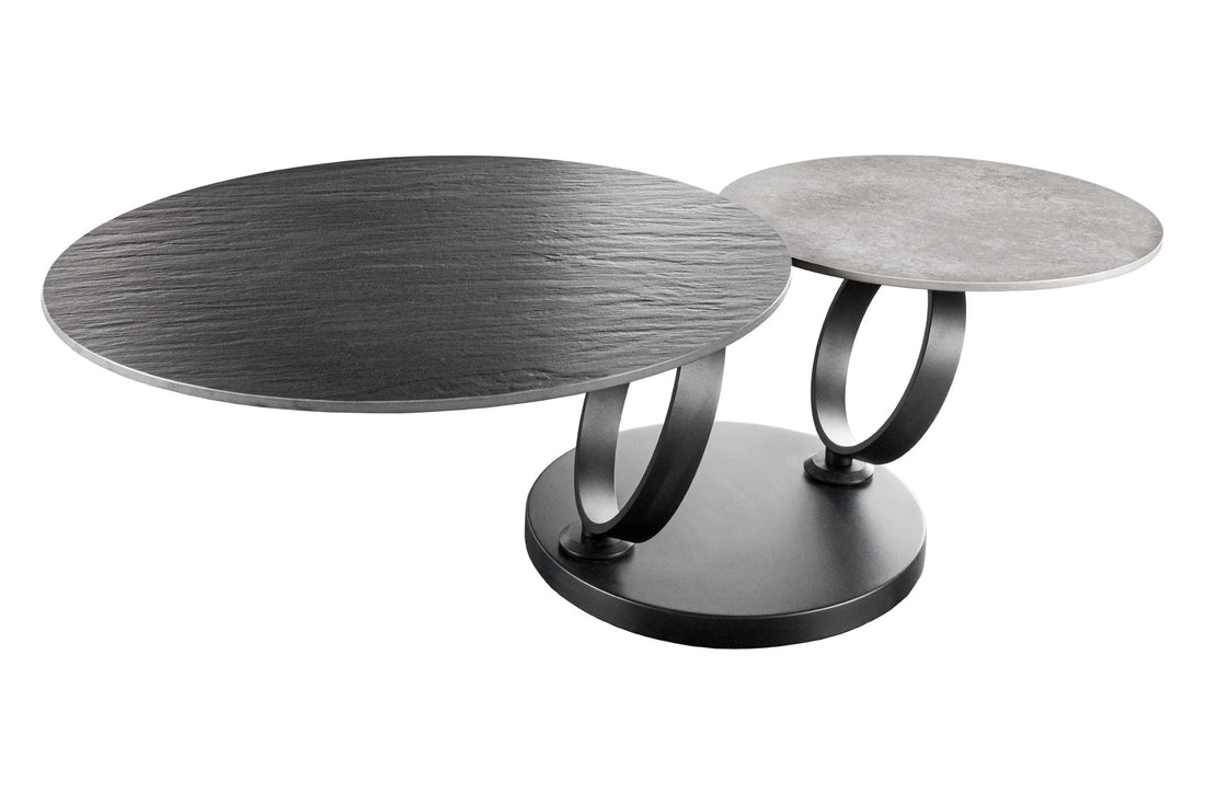 Rotating Coffee Table Axis 80-134cm Ceramic Grey