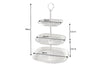 Three Tier Cake Stand Orient 44cm Vintage Metal Silver