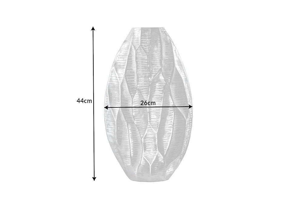 Vase Organic Orient 44cm Metal Silver