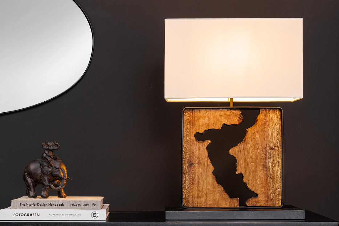 Table Lamp Designed By Nature 58cm Rain Tree Wood Natural