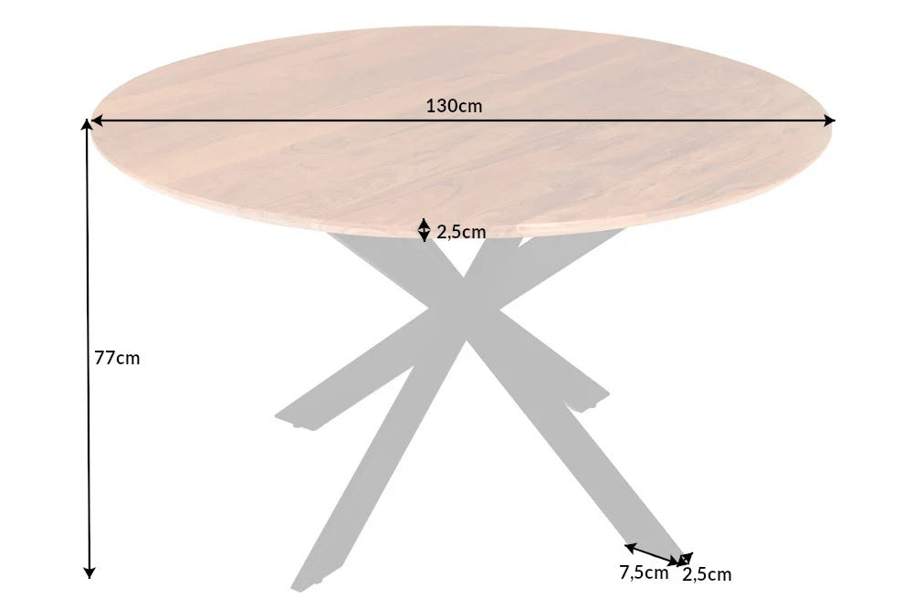 Round Dining Table Galaxie 130cm Acacia Wood Natural