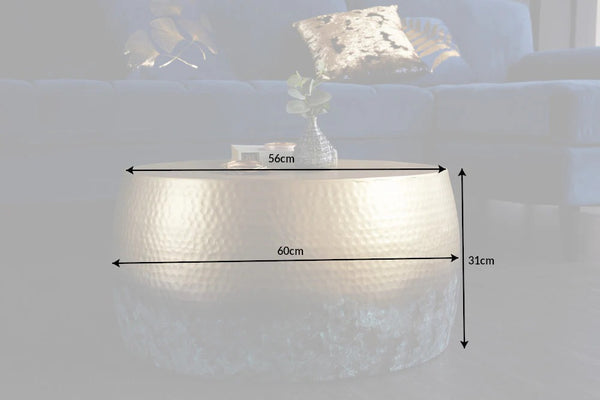 Round Coffee Table Orient 60cm Gold Blue