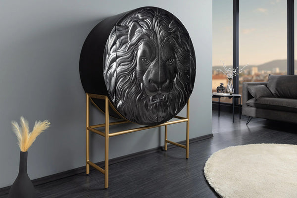 Cabinet Lion 140cm Mango Wood Black