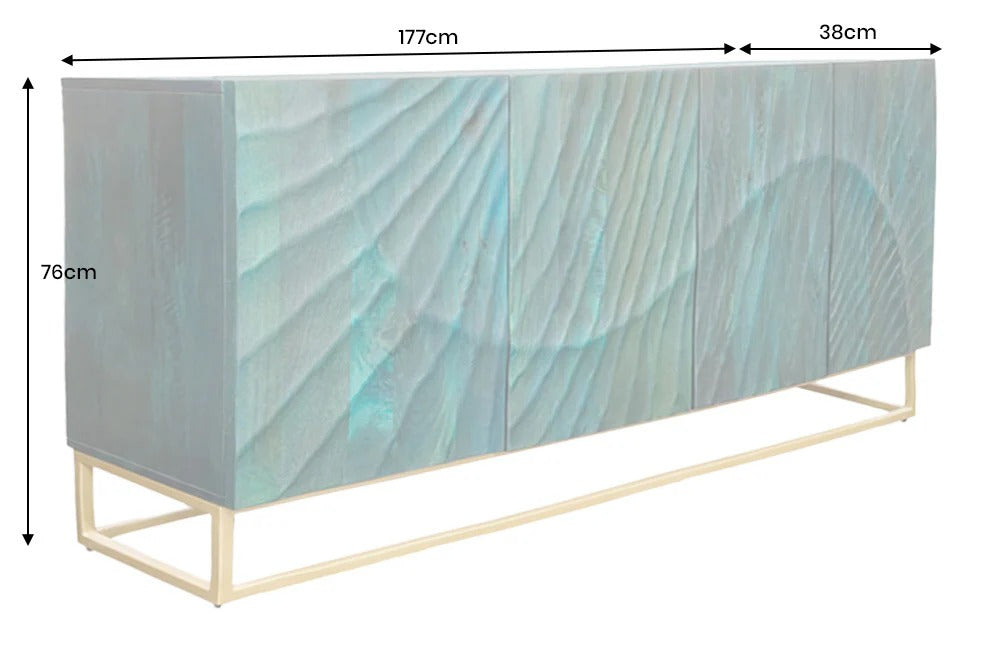Sideboard Fossil 177cm Mango Wood Turquoise