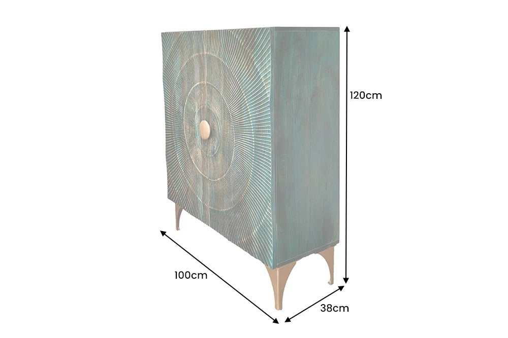 Cabinet Golden Eye 120cm Mango Wood Turquoise