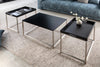 Set Of Three Nesting Coffee Tables Elements 60cm/60cm/75cm Black With Tray