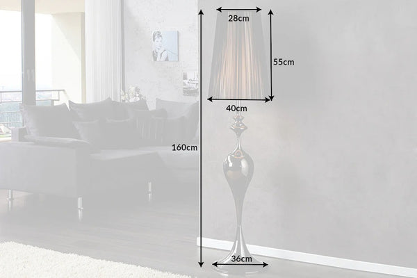 Floor Lamp Lucie 160cm Metal Black