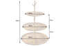 Three Tier Cake Stand Abstract 48cm Metal Gold