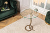 Round Side Table Wildlife Snake 62cm Glass Metal Copper