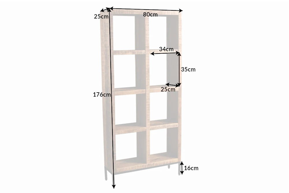 Shelf Rack Blacksmith 176x80cm Mango Wood Natural