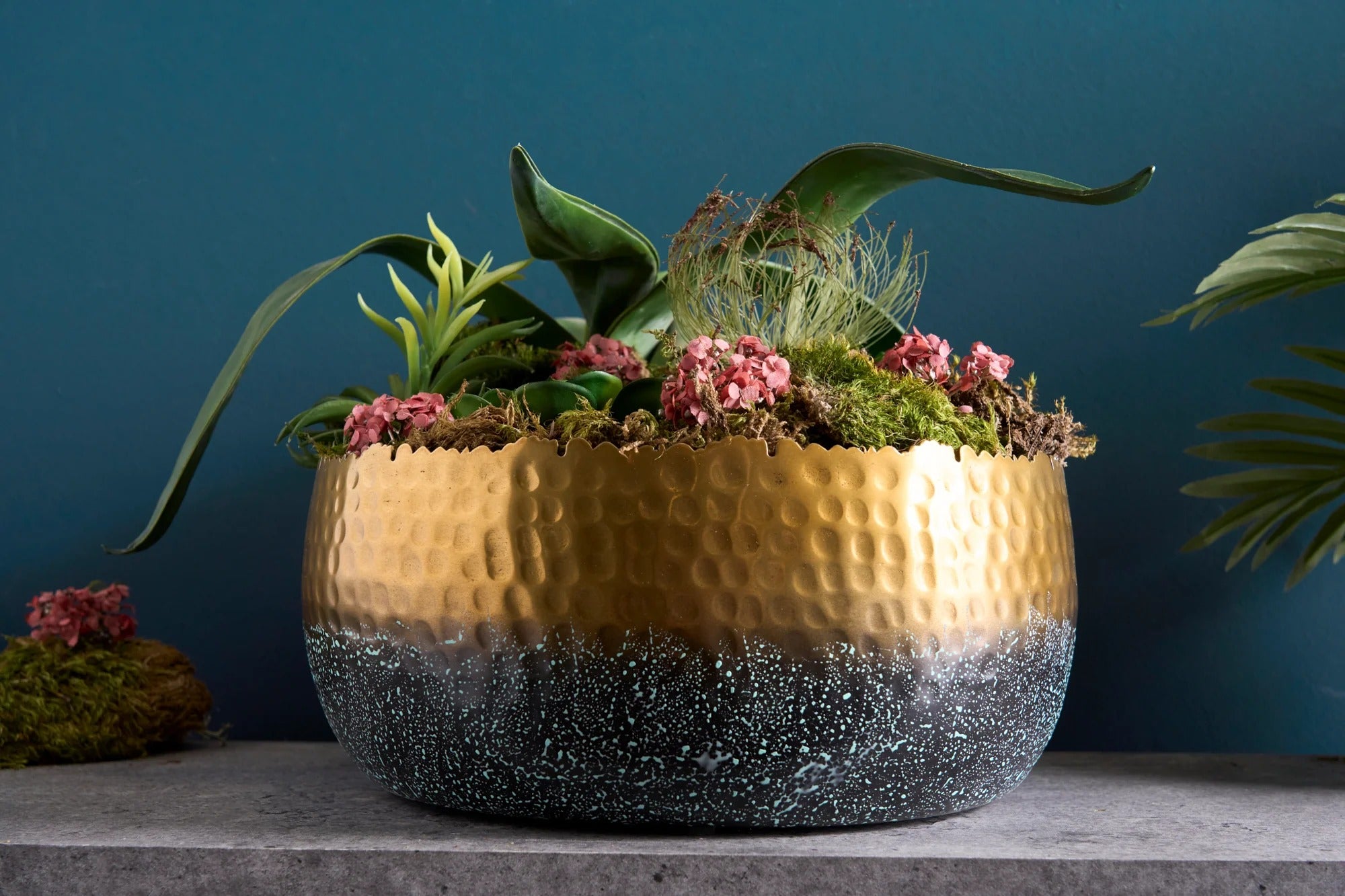 Flower Pot Orient 31cm Metal Gold