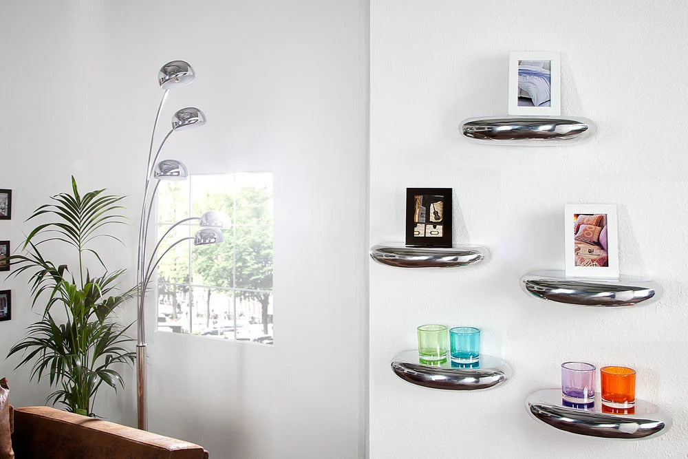 Wall Shelf Tear 40cm Metal Silver