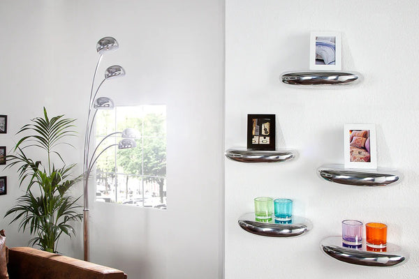 Wall Shelf Tear 40cm Metal Silver