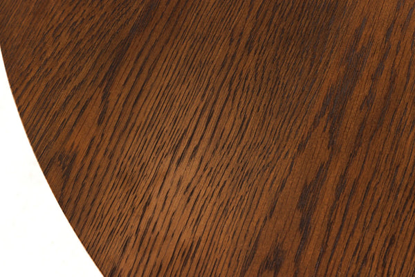 Round Extendable Dining Table Yoko 120-160-200cm Oak Wood Brown