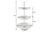 Three Tier Cake Stand Orient 47x26cm Hammered Metal Silver