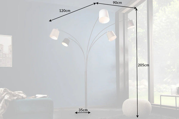 Floor Lamp Levels 205cm Metal Black Grey