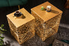 Set Of 2 Side Tables Ambrosia 40cm/45cm Metal Gold