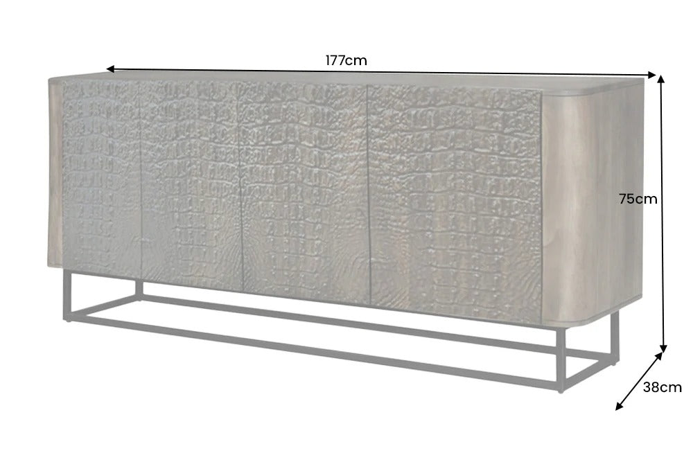 Sideboard Croco 177cm Mango Wood Brown