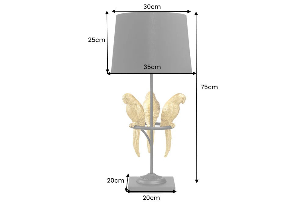 Table Lamp Wildlife 75cm Golden Parrots