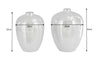 Set Of 2 Vases Oriental 27cm/32cm Hammered Metal Silver